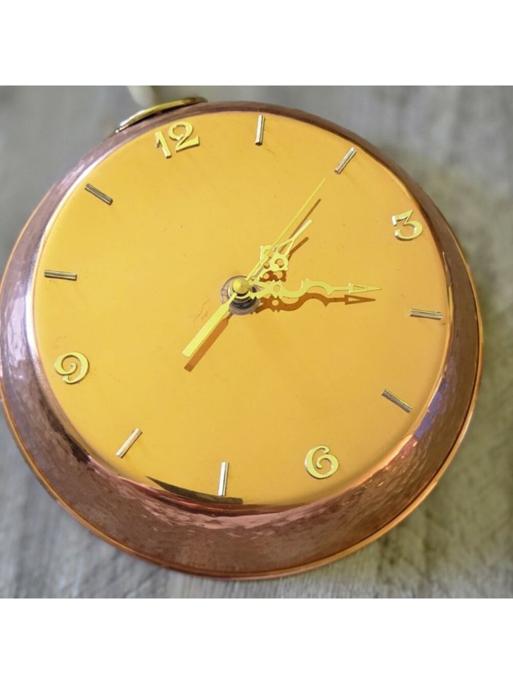 Vintage Copper Frying Pan Wall Clock Hammered Skillet Quartz Kitchen Decor Retro - Picture 16 of 16
